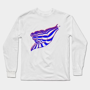 3D Red and Blue Swirl Snail Long Sleeve T-Shirt